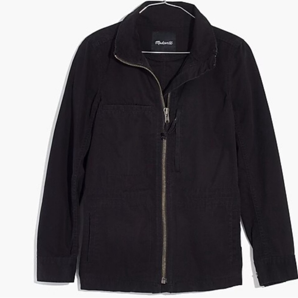 Madewell Black Utility Fleet Jacket